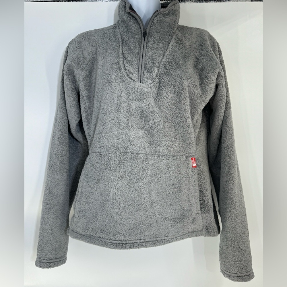 The North Face Osito Quarter Zip Fleece Pullover Grey Womens Small High Pile